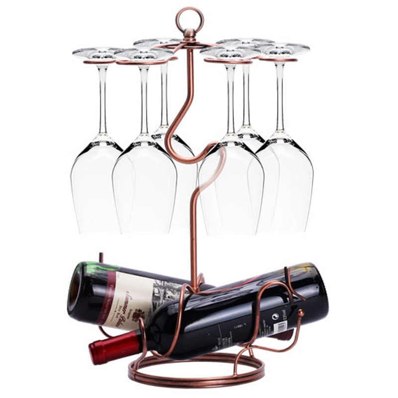 Upside down wine glass rack